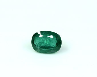 Natural Zambian Emerald Faceted Gemstone Cushion Shape Green Emerald Gemstone 5.10 Carat Ring Size Emerald Loose Gemstone 11x9 MM