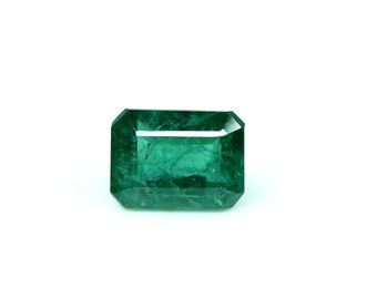 Natural Zambian Emerald Faceted Gemstone Rectangle Shape Green Emerald Gemstone 5.70 Carat Ring Size Emerald Loose Gemstone 11x9 MM