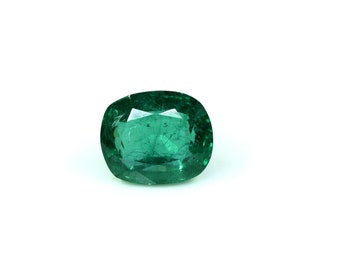Natural Zambian Emerald Faceted Gemstone Cushion Shape Green Emerald Gemstone 5.40 Carat Ring Size Emerald Loose Gemstone 11x9 MM