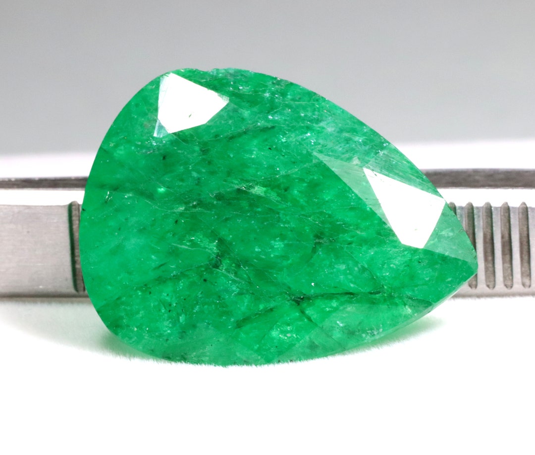 Emerald Beryl Gemstone Emerald Loose Gemstone Pear Shape Green Emerald