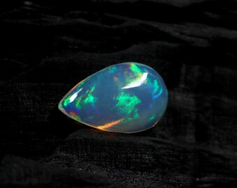 AAA grade opal - Ethiopian welo opal - loose white opal gemstone - opal cabochon 18x11mm pear - October birthstone