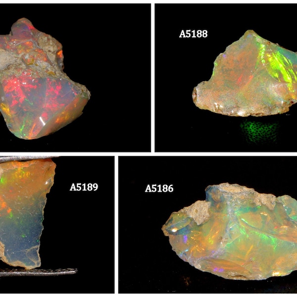 Smooth Opal Rough Lot 4 Pcs Large Size Natural Ethiopian Opal Raw AAA Grade Rough Opal Suitable For Cut Welo Fire Opal Gemstone Jewelry