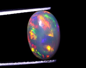 Natural Opal Cabochon Gemstone, 2.60 Cts Multi Fire Opal Gemstone Oval Shape Opal Gemstone 12x8x4 MM Ethiopian Opal Gemstone Gift For Her..