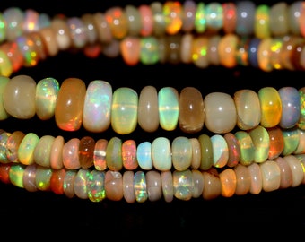 Ethiopian Opal Smooth Rondelle Beads,Ethiopian Opal Smooth Beads,Ethiopian Opal Rondelle Beads Ethiopian Opal plain Beads Making For Jewelry