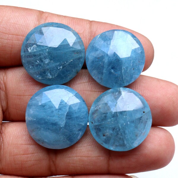 AAA Quality Natural Blue Aquamarine Rose Cut Briolette Faceted Gemstone Round Shape Wholesale Lot Aquamarine March Birthstone Gemstone