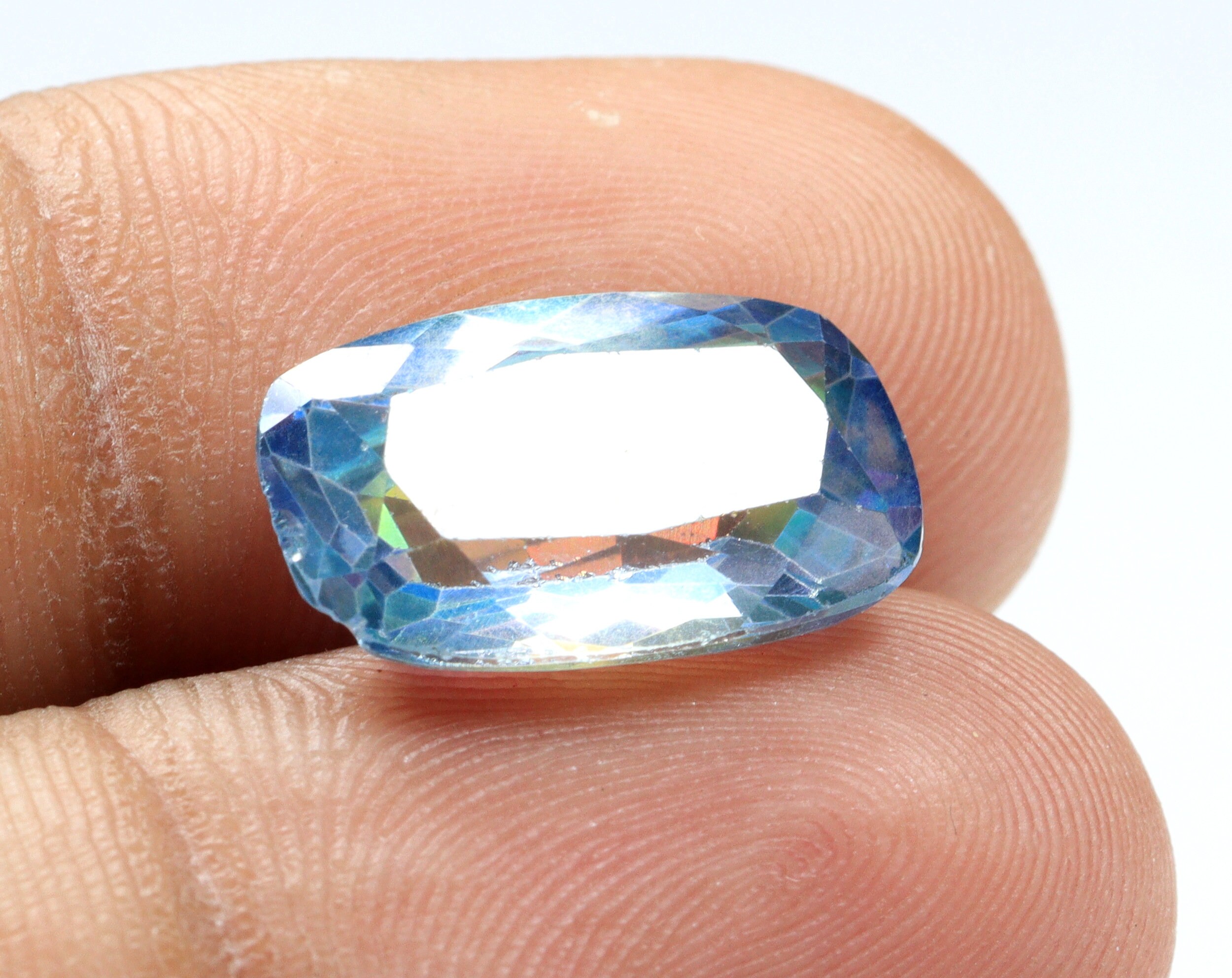 Natural Mystic Topaz Faceted Gemstone Rectangle Shape Loose Etsy