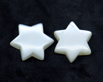 Natural White Moonstone Cabochon Gemstone Star Shape 2 Pc Pair Moonstone Wholesale Lot White Moonstone Gemstone For Jewelry Making