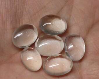 Clear Quartz Cabochon Gemstone Oval Shape White Quartz Cabs Bulk, Clear Quartz Loose Gemstone Wholesale Lot Jewelry Supplies