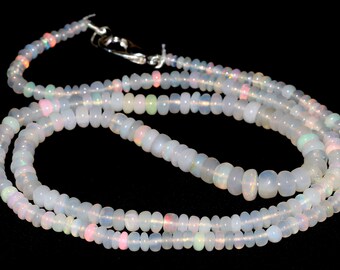 AAA Ethiopian Opal Smooth Rondelle Bead 100% Natural Top Quality Ethiopian Opal Beads Rondelle Beads Multi Fire Opal Jewelry Handmade Gift