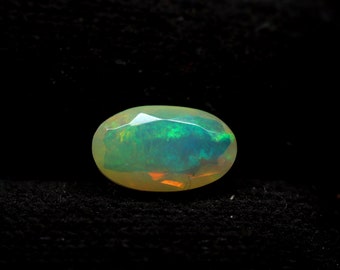 Multi Fire Natural Ethiopian Opal Faceted Gemstone 0.95 CT 9x5x3 MM Ring Size Opal -Welo Opal-Oval Cut Loose Gemstone For Jewelry Making