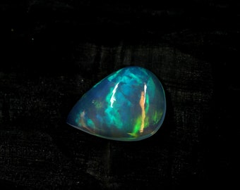 AAA grade opal - Ethiopian welo opal - loose white opal gemstone - opal cabochon 14x10mm pear - October birthstone