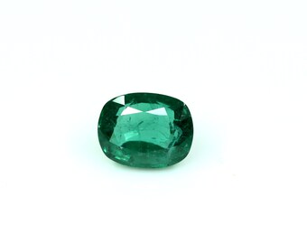 Natural Zambian Emerald Faceted Gemstone Cushion Shape Green Emerald Gemstone 5.60 Carat Ring Size Emerald Loose Gemstone 12x9 MM