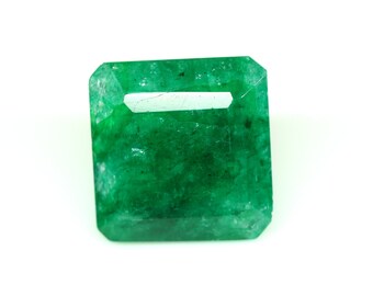 Beryl Emerald Faceted Gemstone Ring Size Emerald Square Shape Emerald Loose Gemstone May Birthstone For Making Jewelry 11.40 CT 14x9 MM