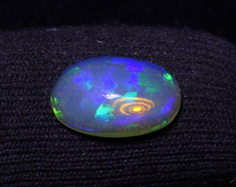 100% Natural Opal Cabochon Gemstone Ring Size Ethiopian Opal Loose Gemstone 12x8 MM Oval Shape Multi Fire Opal Gemstone 1.65 Carat