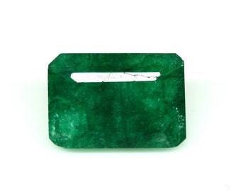 13.70CT 18x12x8MM Natural Beryl Emerald Faceted Gemstone Rectangle Shape Green Emerald Gemstone Ring Size Emerald Loose Gemstone For Jewelry