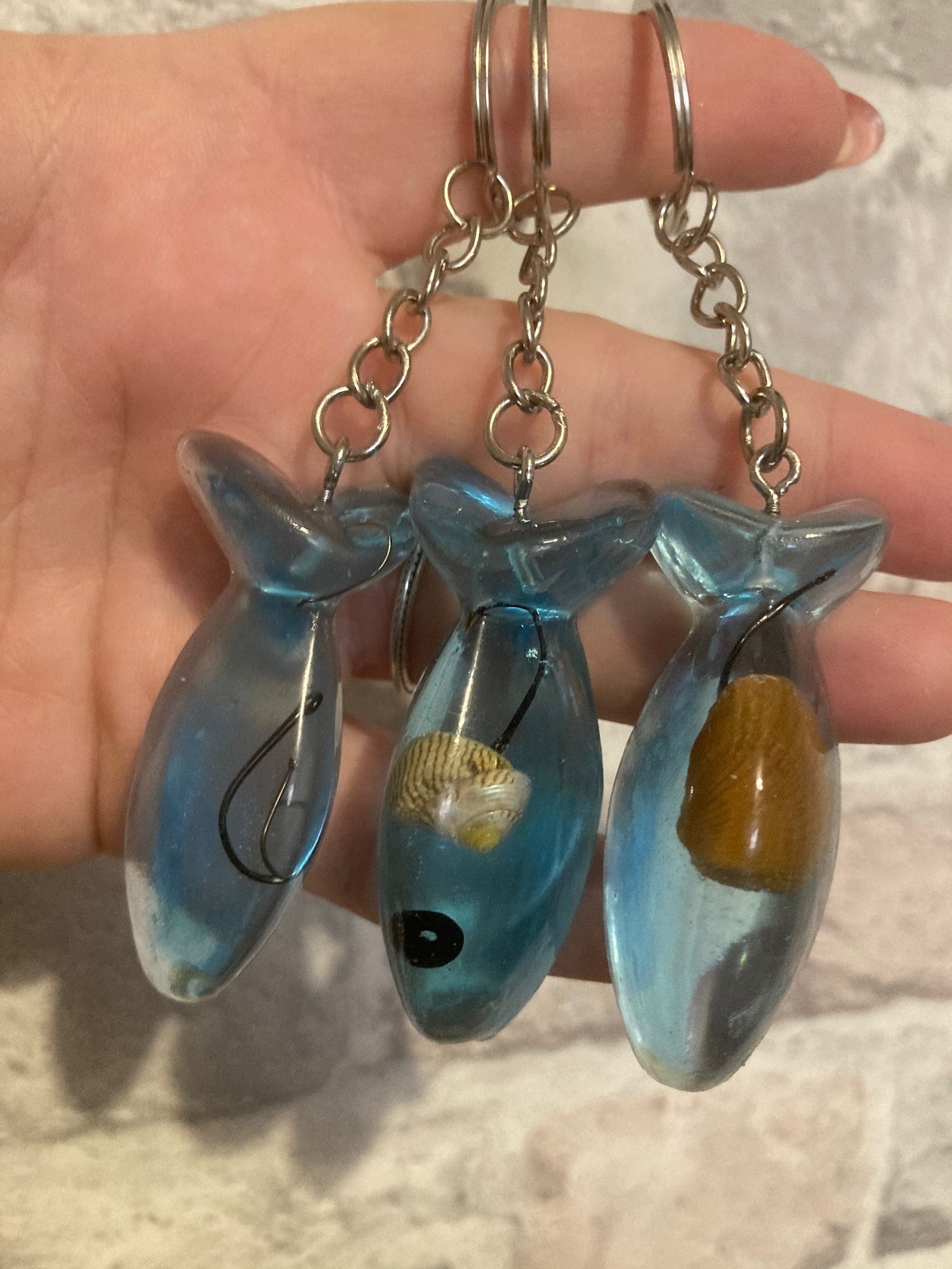 Fish Handmade Resin Keyring Fishing Theme Birthday Gift For Etsy