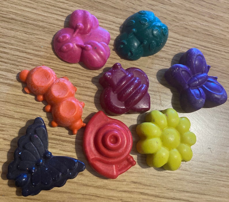Handmade Crayons Bugs and Butterflies Shape 5 or 8 pack