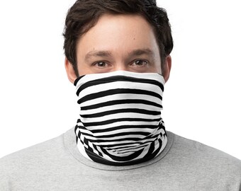 Black and White Face Mask, headband, bandana, wristband, and neck warmer - Gift for EDM Rave Festival Neck Gaiter - Drugs Lsd MDMA Covid