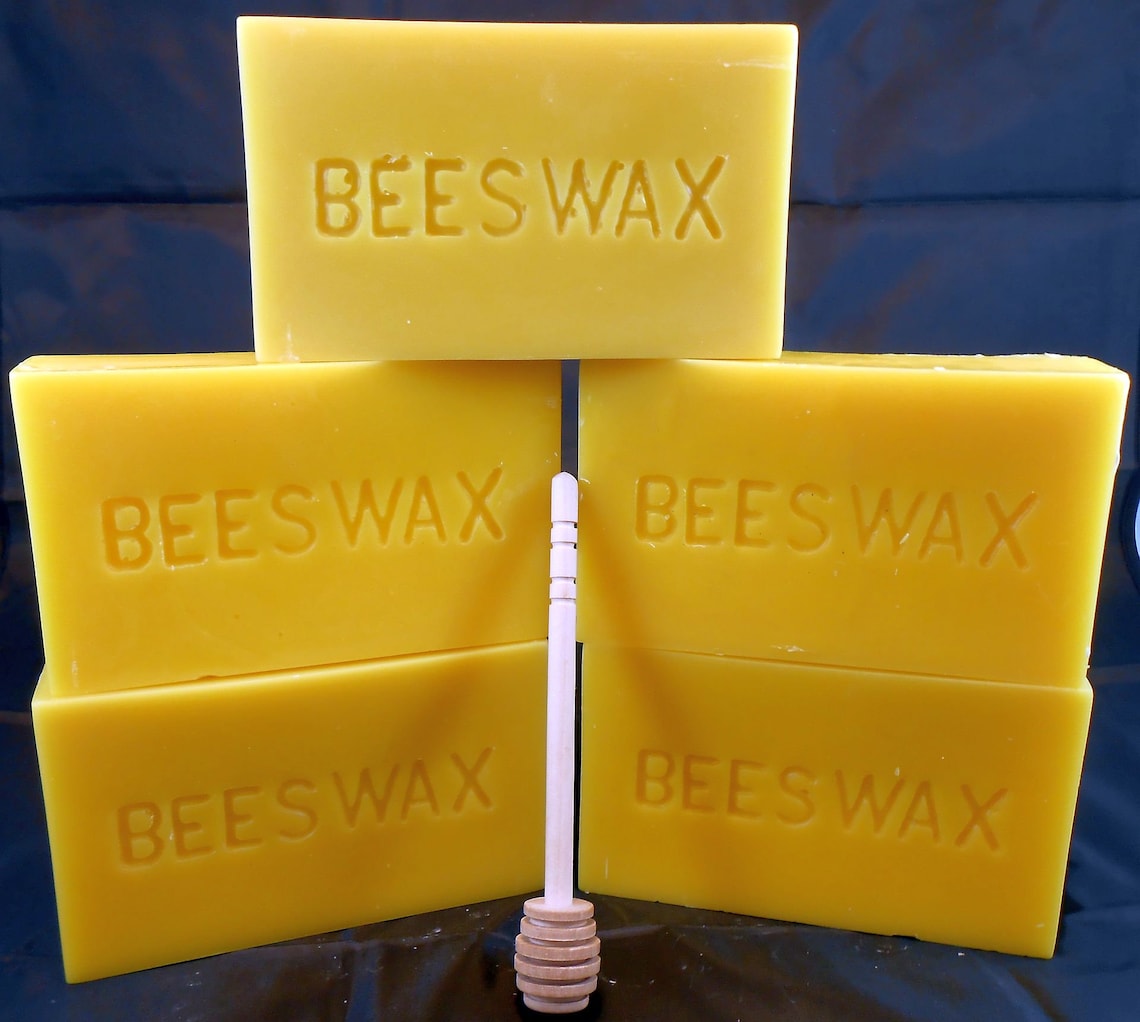 5 Pounds Beeswax Filtered Blocks for Candle Making Soap Cosmetics Lip