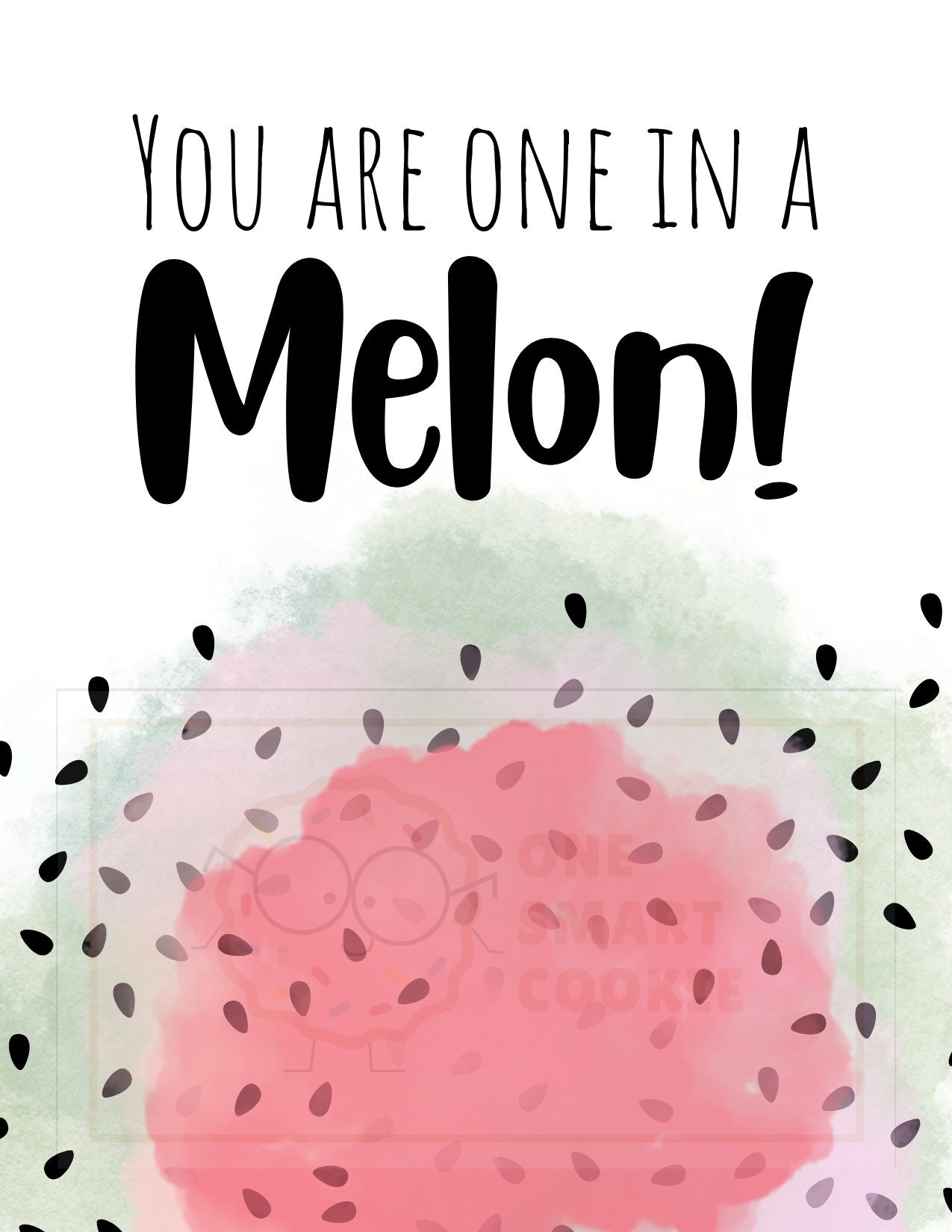Valentines One in a Melon DIGITAL Card & Edible Image File for Printing ...