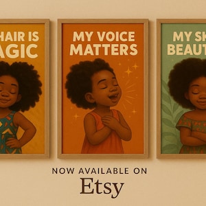 Afrocentric Affirmation Art Prints: Black Girl Magic Bundle (Digital Download