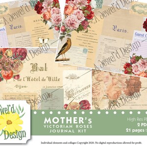 Mother&#39;s Victorian Roses Journal Kit: Decorative Pages and Add-ons