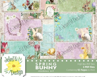 Spring Bunny Journal Kit: Decorative Pages and Add-ons