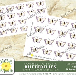 Lavender Wisteria - Garden Floral Butterfly Embellishment Collection