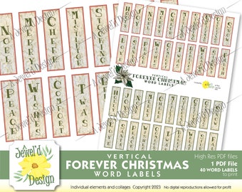 Forever Christmas Vintage WORD Label embellishments