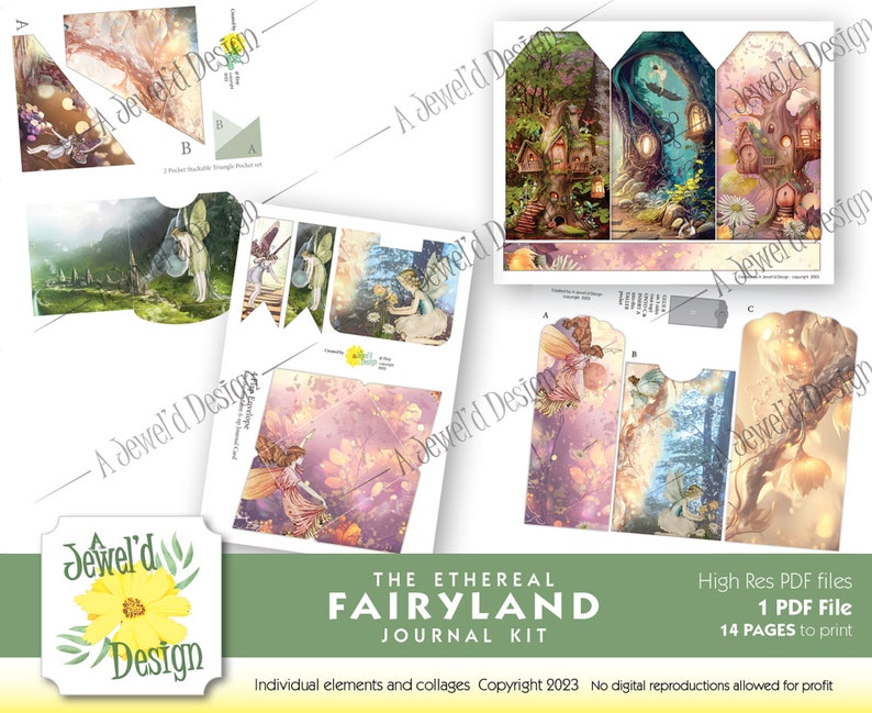 The Ethereal Fairyland Digital Journal Paper Pack and Ephemera Set - Etsy