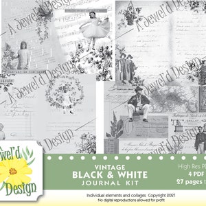 Black & White Floral Engraved Notenblatt Kit und 5x7 Companion Seiten mit gestanzten gravierten Florals