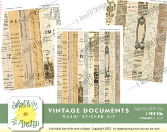 Digitale Washi Sticker Strips für Planer und Journals