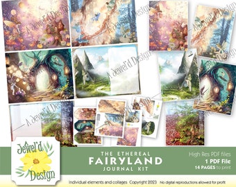 Das ätherische FairyLand Digital Journal Paper Pack und Ephemera Set