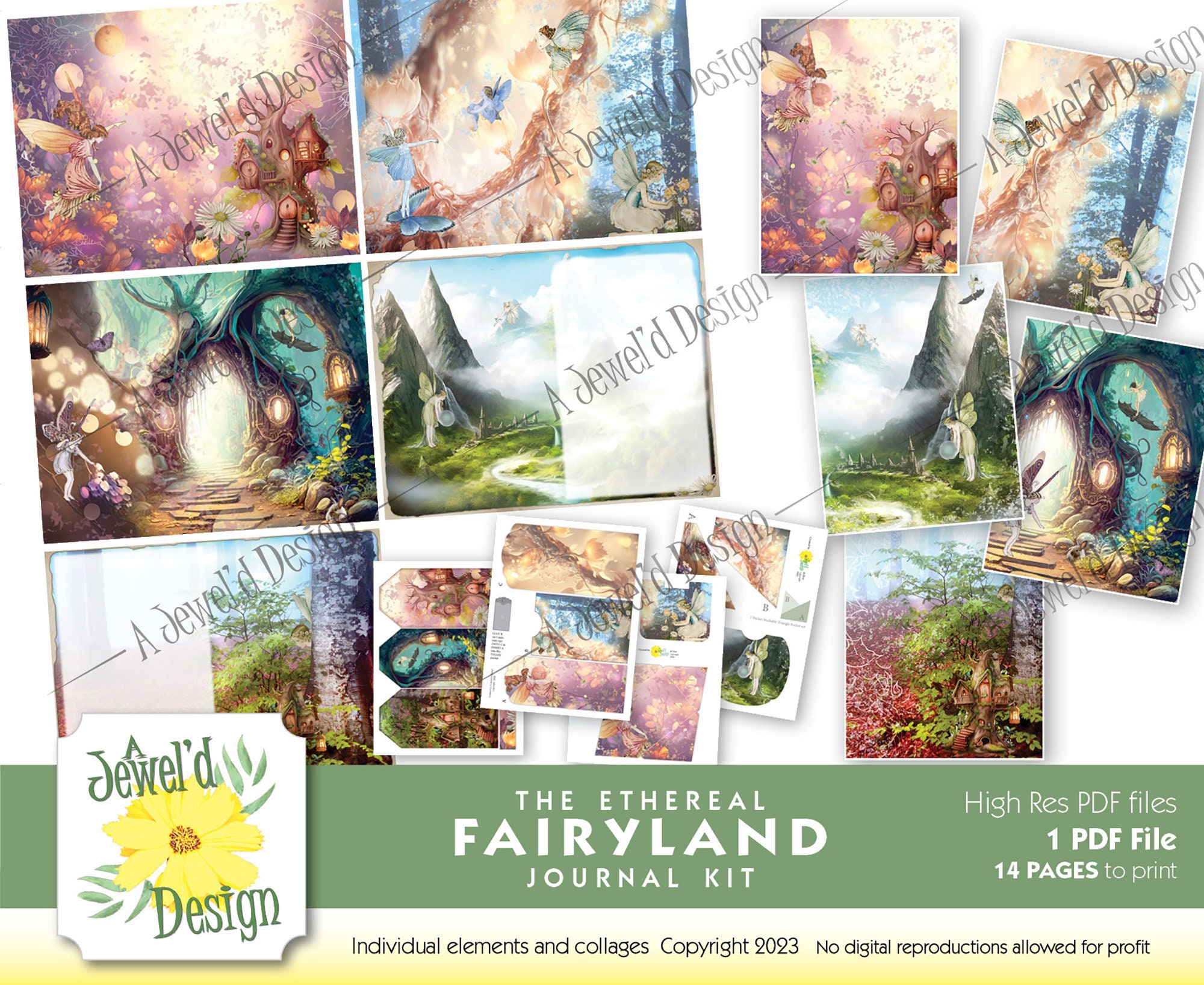 The Ethereal Fairyland Digital Journal Paper Pack and Ephemera Set - Etsy