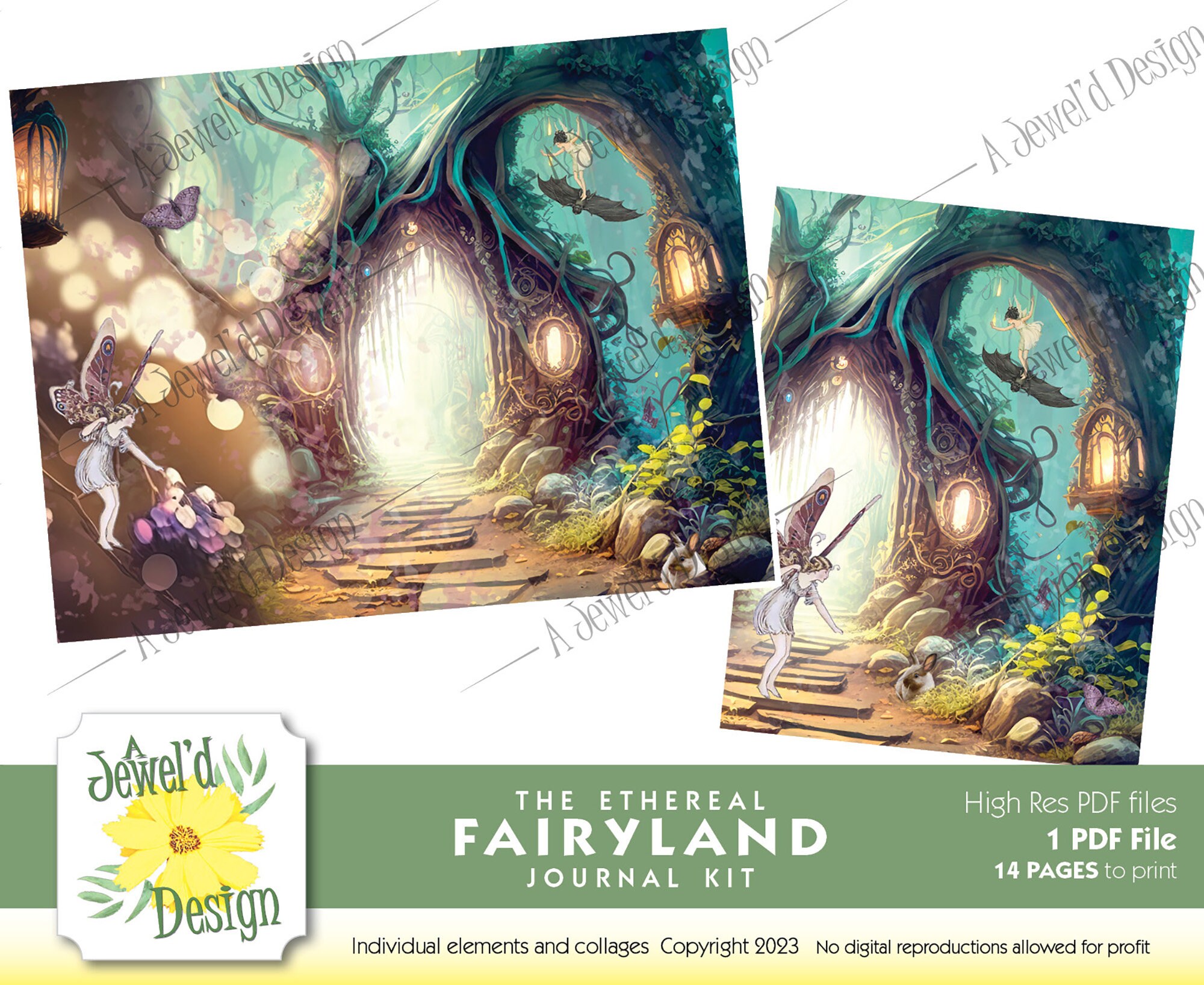 The Ethereal Fairyland Digital Journal Paper Pack and Ephemera Set - Etsy