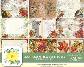 Autumn Botanical Digital Journal Kit