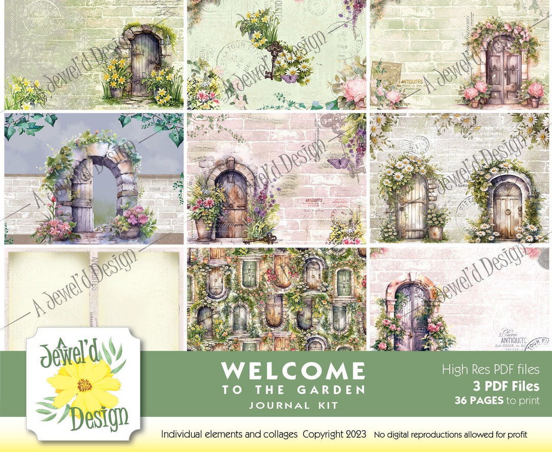 Welcome to the Garden Digital Junk Journal Memory Keeper Kit - Etsy