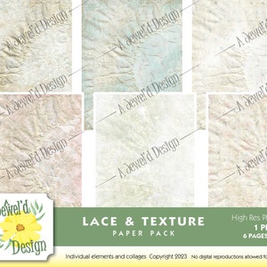 Vintage Lace Rüschen und Textur digitales Journal Papier Pack