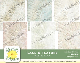 Vintage Lace Rüschen und Textur digitales Journal Papier Pack