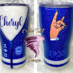 Z Phi B Cardigan Inspired Zipper Tumbler