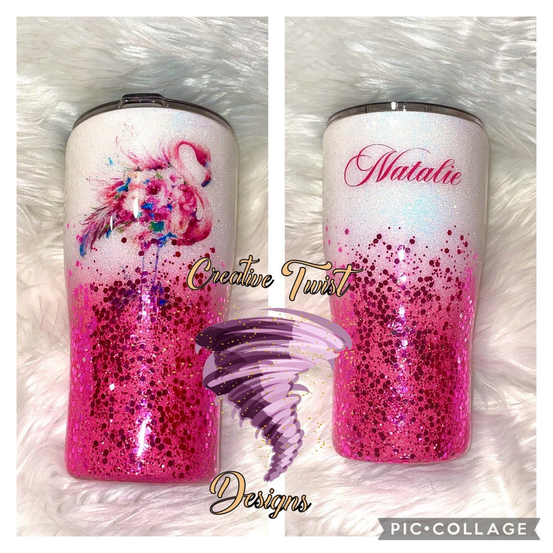 Crazy Flamingo Lady 40oz Stainless Steel Tumbler With Handle 
