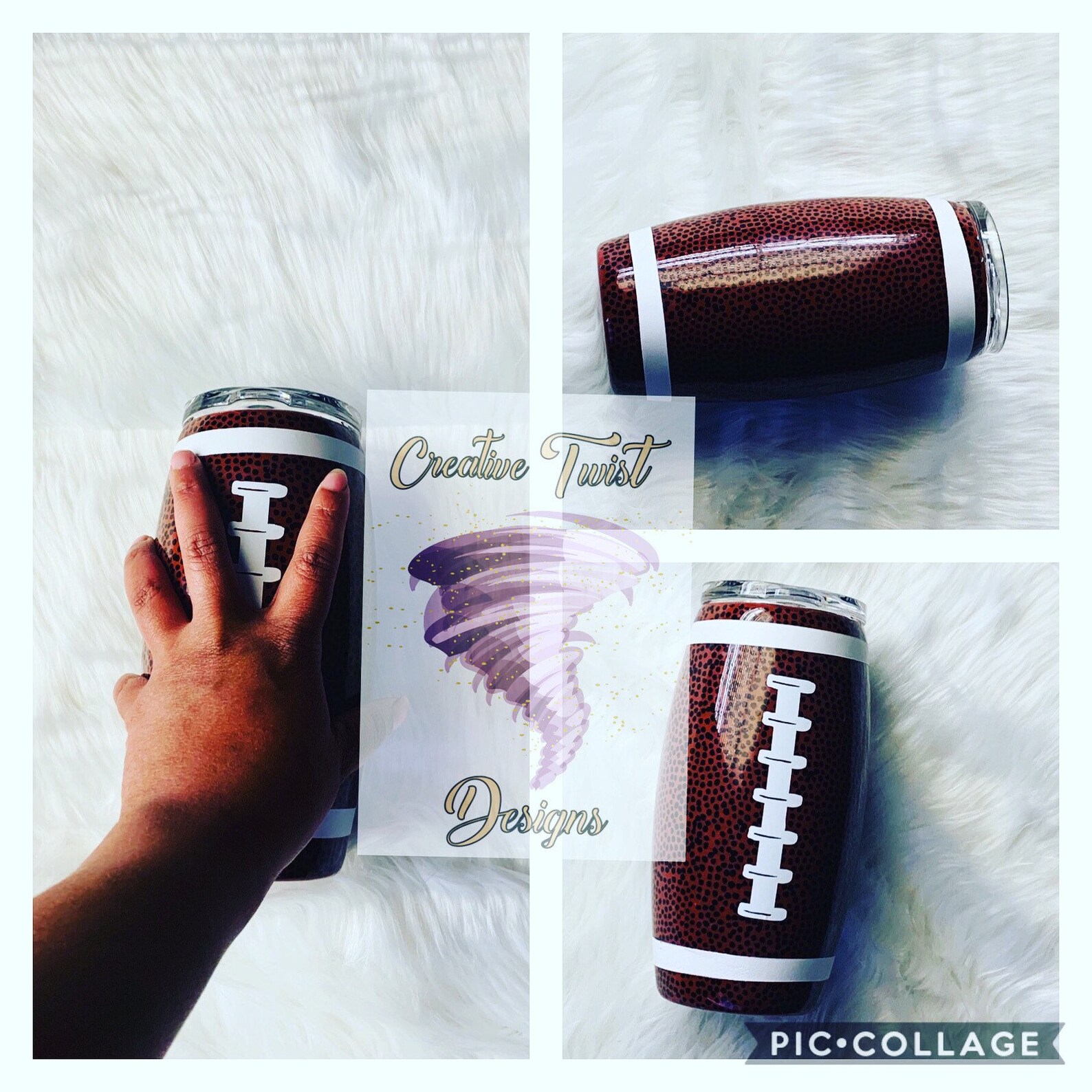 Football Tumbler Etsy
