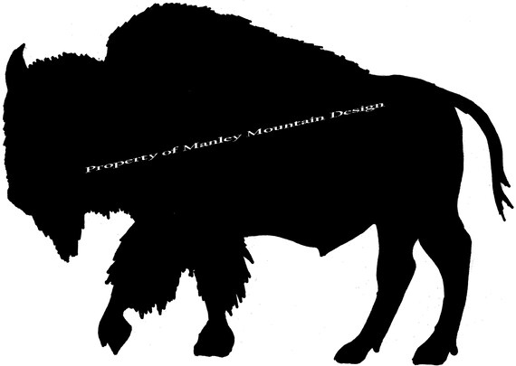 Bison Silhouette Clipart | Etsy