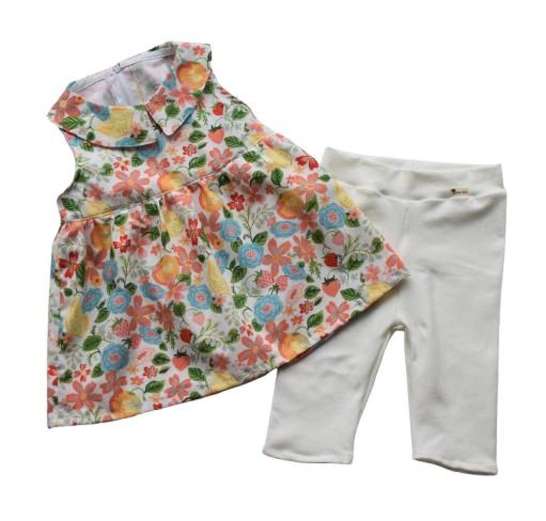 Seas the Day Girls Organic Cotton Peplum Top & Leggings Set main image 0