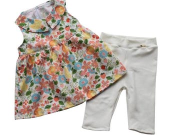 Organic cotton girl's top and legging set