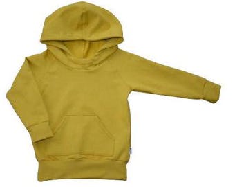 Organic cotton toddler hoodie - mustard