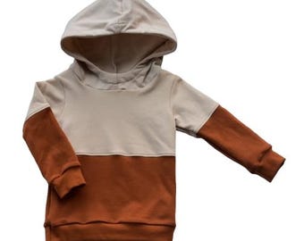 Organic cotton two color toddler hoodie