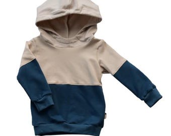 Organic cotton two color toddler hoodie