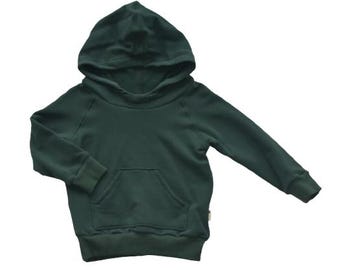 Organic cotton toddler hoodie - forest green