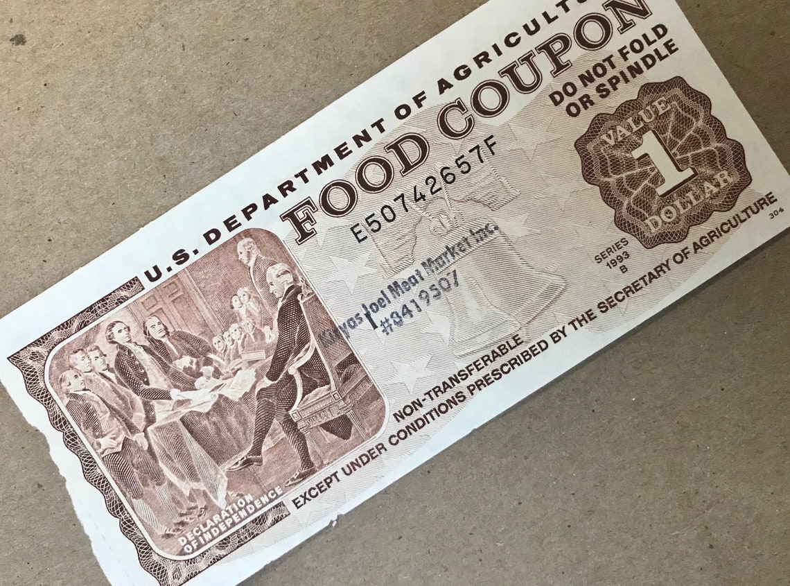 1993-food-stamp-one-dollar-food-coupon-series-b-usda-authentic-etsy